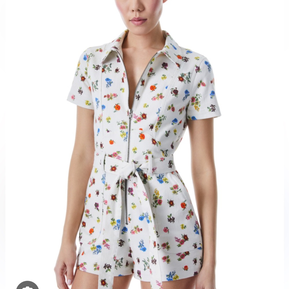 Alice and Olivia denim romper